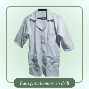 bata blanca para hombre en drill