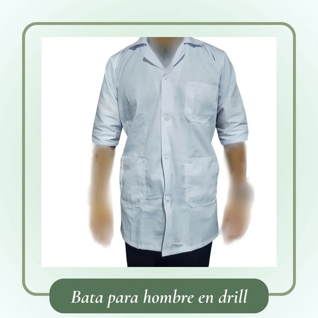 bata para hombre en drill frontal