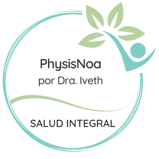 Logotipo physisnoa salud integral con la doctora iveth color azul