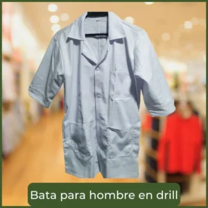 bata blanca para hombre en drill